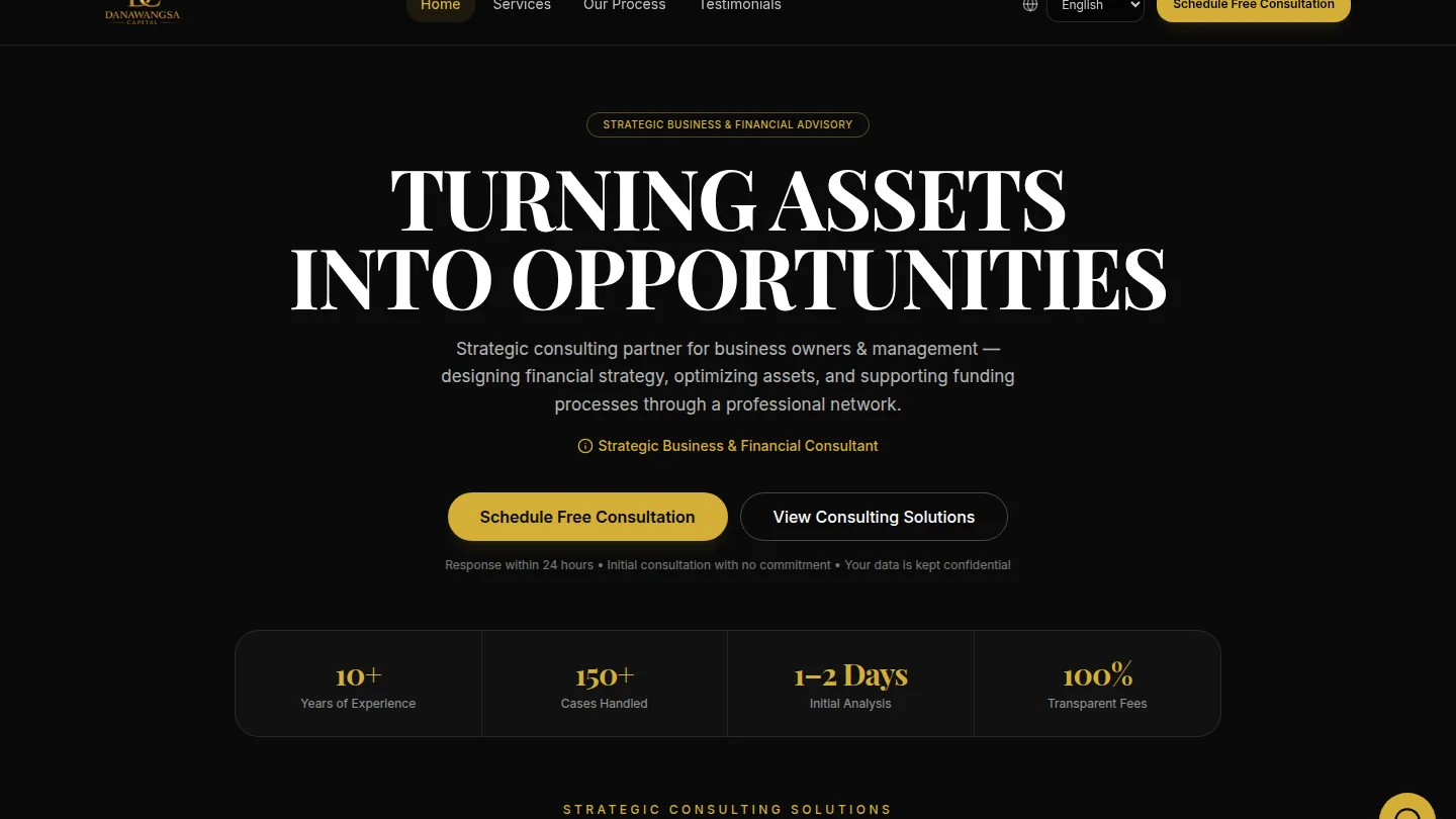 Danawangsa Capital public landing or login screenshot; not verified application functionality
